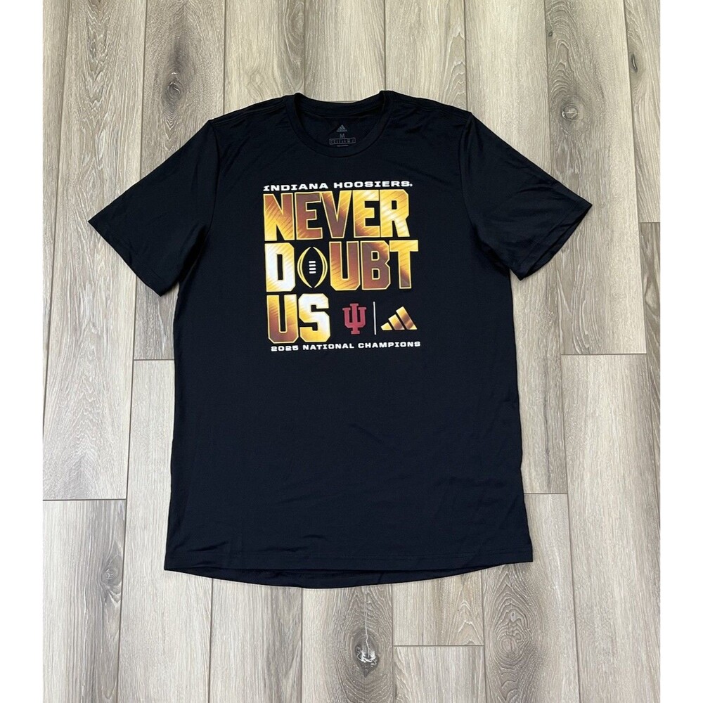 Indiana Hoosiers 2025 National Champions “Never Doubt Us” T-Shirt Medium Men’s